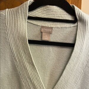 Chico's Soft Mint Ribbed Cardigan